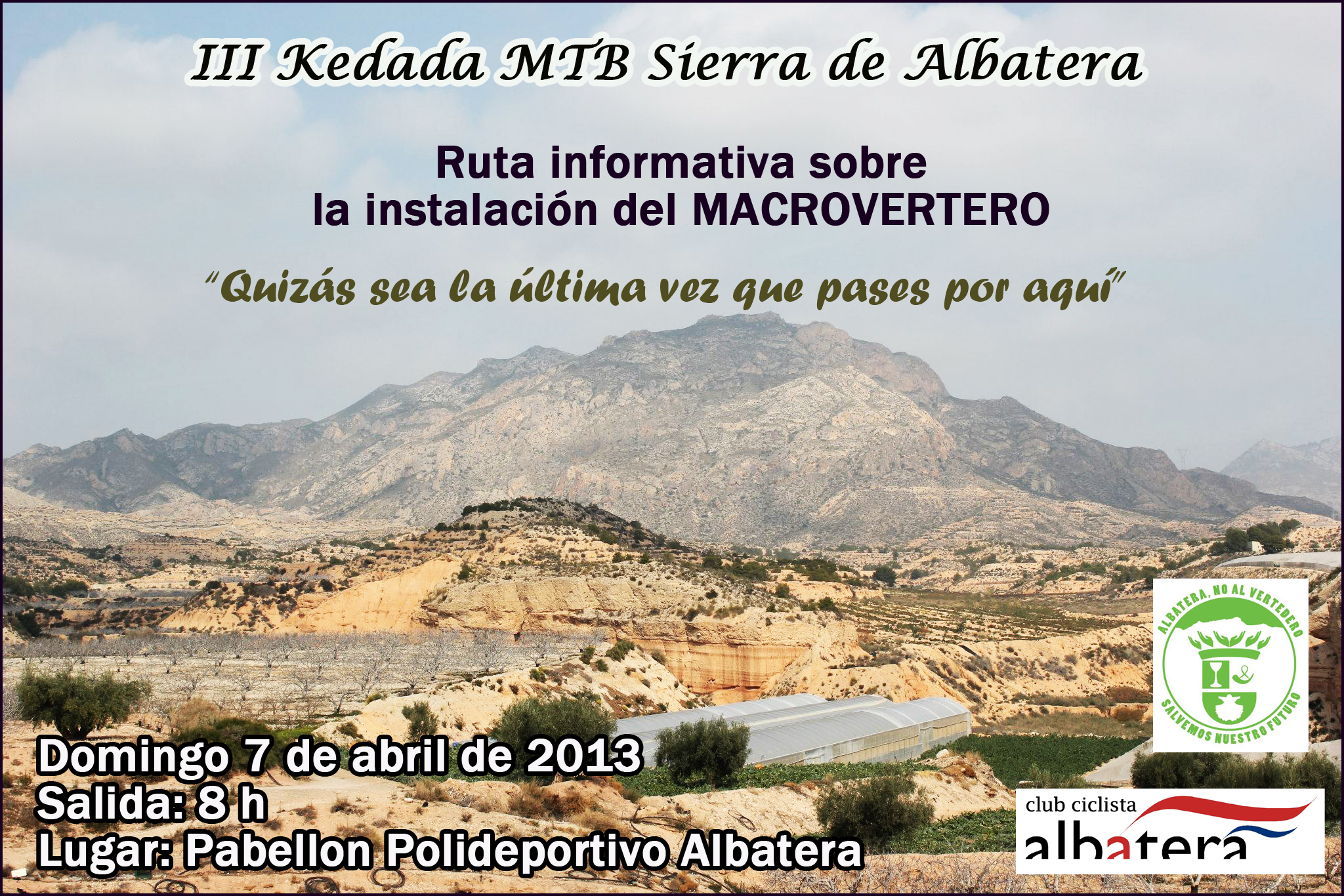 III KDD Sierra de Albatera No al Vertedero